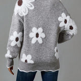 THEA | PULL FLORAL ÉLÉGANT À COL EN V