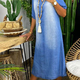 Ilse™ | Robe mi-denim à col en V d'été