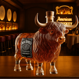 Bouteille de whisky en forme de taureau