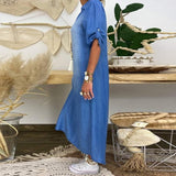 Ilse™ | Robe mi-denim à col en V d'été