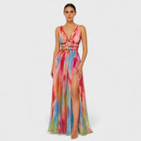Freya - Robe longue peinte