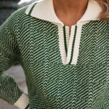 EMILIA™ | PULL À COL EN V VERT