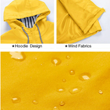 Hellee - Manteau long décontracté à manches longues avec capuche Windbreaker Trenchcoat