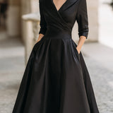 Lina - Robe midi en satin