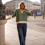 EMILIA™ | PULL À COL EN V VERT