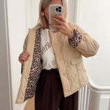 Noémie™ Veste élégante avec doublure léopard