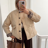 Noémie™ Veste élégante avec doublure léopard